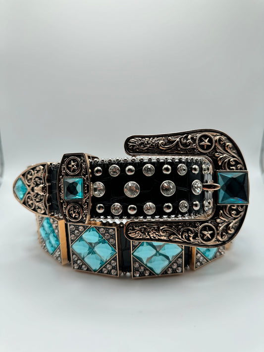 Rhinestone belt- blue